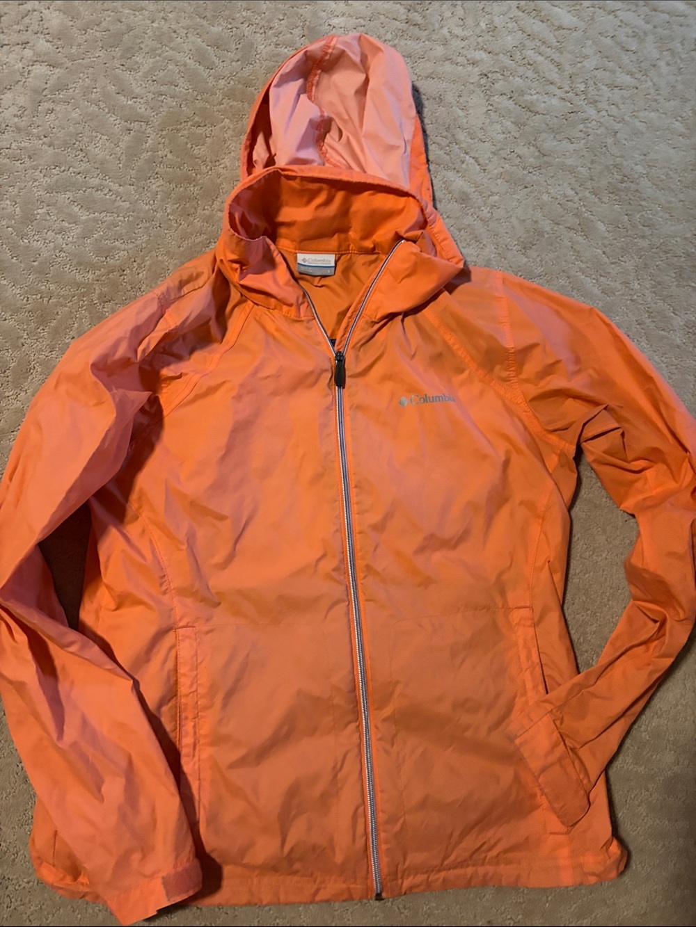 Columbia Orange Hooded Shell Jacket